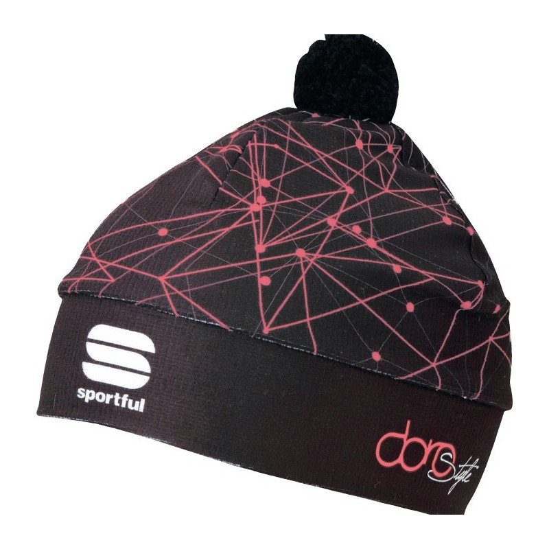 Vrouwen muts Sportful Doro Hat zwart/koraal Vrouwen muts Sportful Doro Hat zwart/koraal